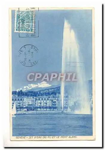 Suisse Geneve Cartes postales Jet d&#39eau (90m) et le Mont blanc