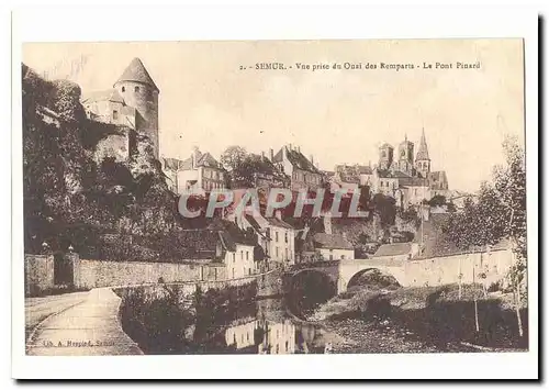 Semur Cartes postales Vue prise du quai des remparts Le pont Pinard