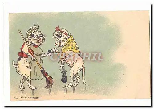 Cartes postales Humour Chiens (menageer bouledogue)