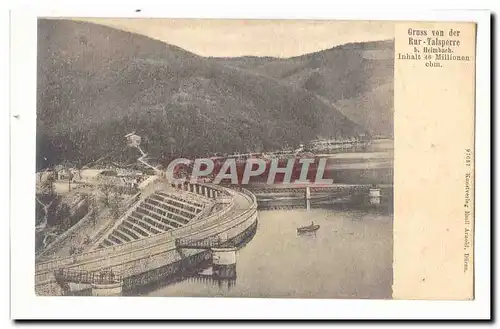 Suisse Cartes postales Gruss von der Ruru Talsperre b Heimbach Inhalt 46 millionen cbm (barrage)