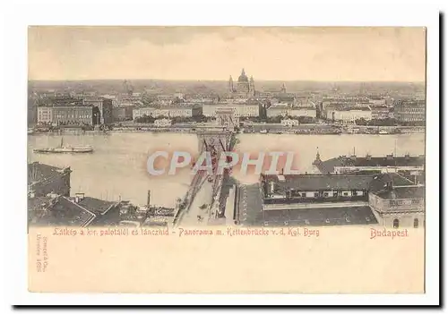 Hongrie hungary Ansichtskarte AK Budapest Panorama m Kettenbrucke