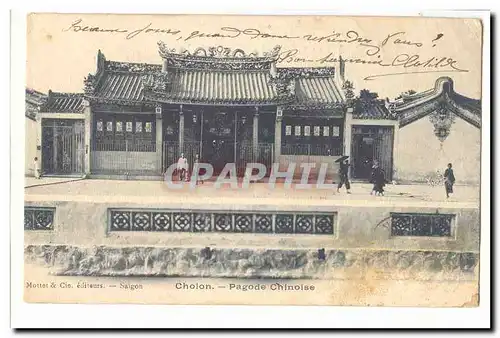 Vietnam Chine China Cholon Cartes postales Pagode chinoise
