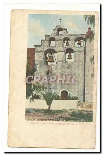 Etats Unis Cartes postales Bell tower San Gabriel Mission California californie