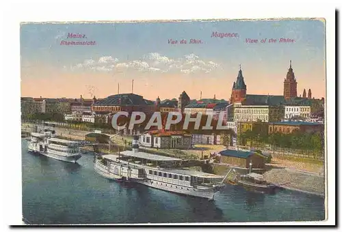 Allemagne Mainz Cartes postales Mayence vue du Rhin (bateaux ships)