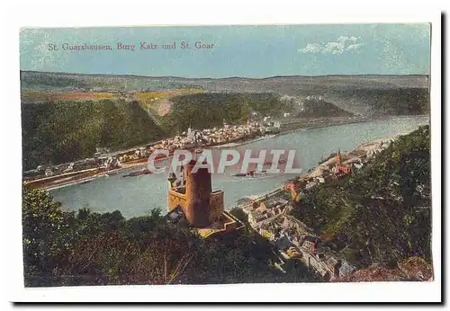 Allemagne St goarshausen Burg Katz und St Goar Cartes postales