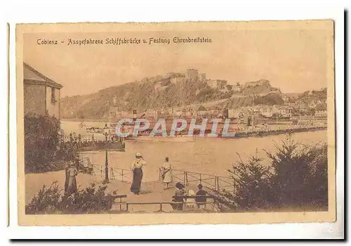 Allemagne Coblenz Ansichtskarte AK Ausgefahrene u FEstung Ehrenbreitstein (bateau ship)