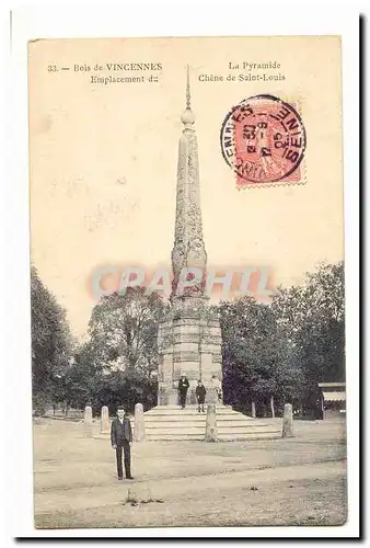 Bois de Vincennes Ansichtskarte AK La pyramide Emplacement du chene de Saint Loui