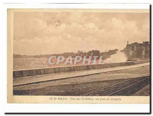 St Malo Cartes postales Vue sur le Sillon un jour de tempete