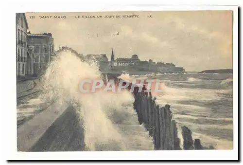 Saint Malo Ansichtskarte AK Le sillon un jour de tempete