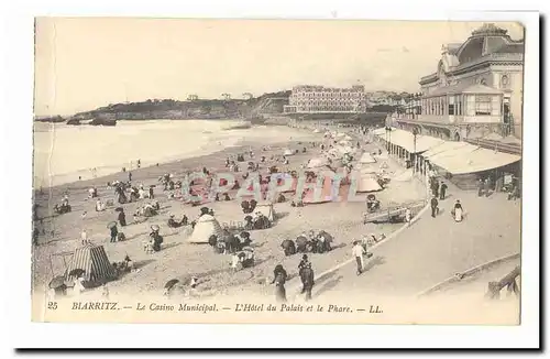 Biarritz Ansichtskarte AK Le casino municipal L&#39hotel du palais et le phare (lighthouse)