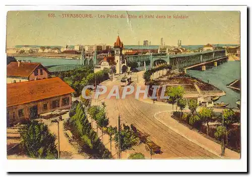 Strasbourg Cartes postales Les pont sdu Rhin et Kehl dans le lointain