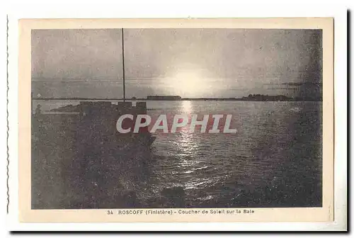 Roscoff Ansichtskarte AK Coucher de soleil sur la Baie