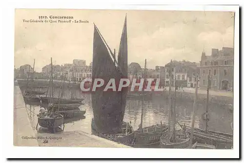 Concarneau Ansichtskarte AK vue generale du Quai Peneroff Le bassin (bateaux ship)