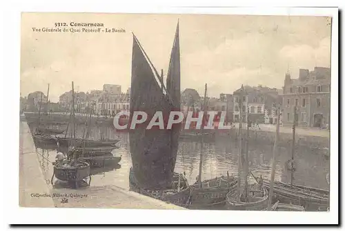 Concarneau Cartes postales vue generale du Quai Peneroff Le bassin (bateaux ship)
