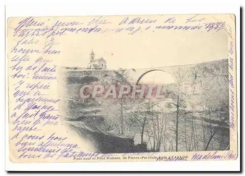 Cartes postales Pont neuf et pont romain de Pierre Perthuis pres avallon