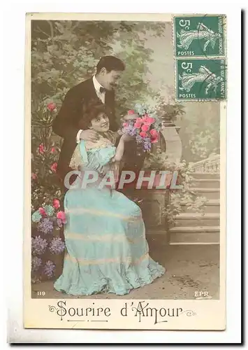 Cartes postales Fantaisie Sourire d&#39amour