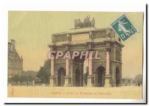 Paris (1er) Cartes postales l&#39arc de triomphe du Carroussel (carte toilee)