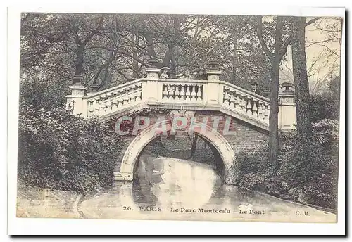 Paris (17eme) Ansichtskarte AK Le parc Monceau Le pont