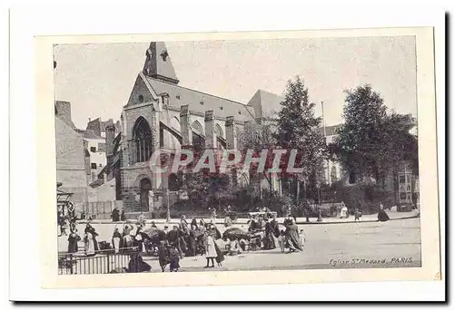 Paris (14eme) Cartes postales Eglise st Medard (marche)