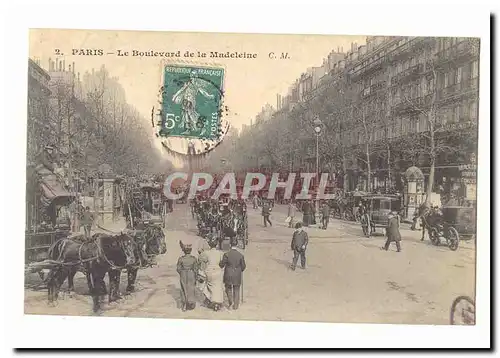 Paris (9eme) Ansichtskarte AK Le boulevard de la Madeleine (attelages tres animee)