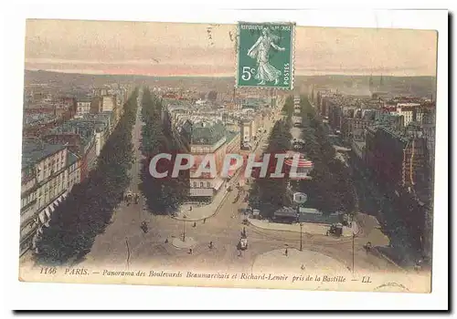 Paris (11eme) Cartes postales Panorama des boulevards Beaumarchais et Richard Lenoir pris de la Bastille