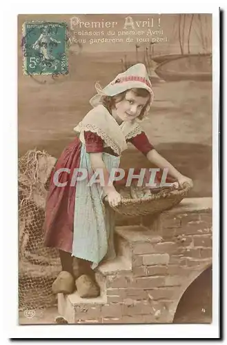 Cartes postales Voeux Premier avril (enfant Paques Easter)