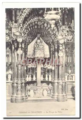 Chartres Cartes postales Cathedrale La Vierge du pilier