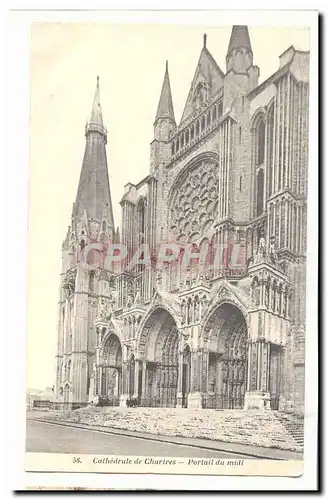 Chartres Cartes postales Cathedrale portail du midi