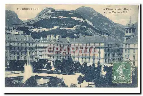 Grenoble Cartes postales La place Victor Hugo et les forts