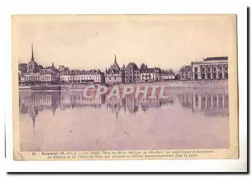 Saumur Ansichtskarte AK Les quais Dans un decor feerique se detachent les magnifiques architectures du theatre et