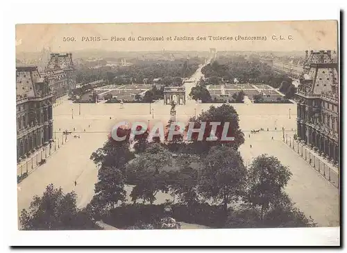 Paris (1er) Ansichtskarte AK Place du Carroussel et jardins des Tuileries (panorama)