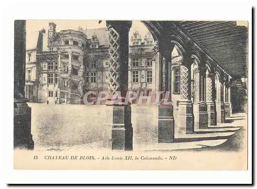 Blois Cartes postales Le chateau Aile Louis XII la colonnade