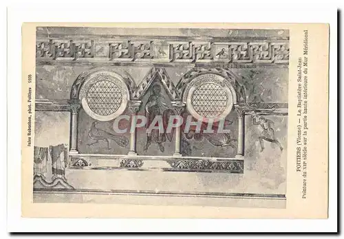Poitiers Cartes postales Le Baptistere Saitn Jean Peinture du 12eme sur la partie haute interieure du mur meridi