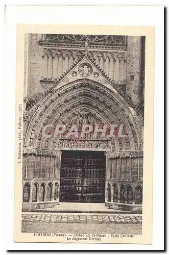 Poitiers Cartes postales Cathedrale St Pierre Porte centrale Le jugement dernier