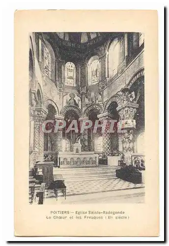 Poitiers Cartes postales Eglise Sainte Radegonde le choeur et les fresques (11eme)