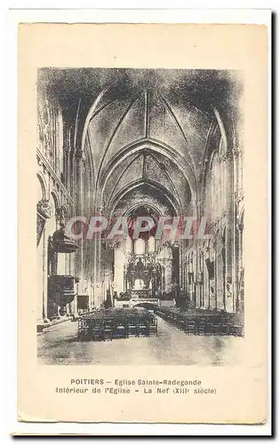 Poitiers Cartes postales Eglise Sainte Radegonde Interieur de l&#39eglise La Nef (13eme)