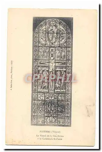 Poitiers Cartes postales Le votrail de la crucifixion a la cathedrale St Pierre