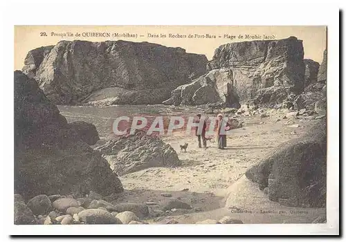 Presqu&#39ile de Quiveron Ansichtskarte AK Dans les rochers de Port Bara Plage de Monhir Jacob