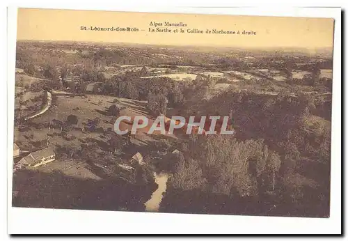 ST Leonard des Bois Ansichtskarte AK La Sarthe et la colline de Narbonne a droite