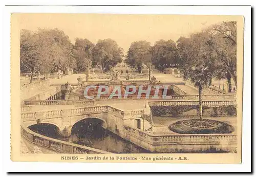 Nimes Cartes postales moderne Jardin de la fontaine vue generale