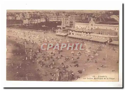 biarritz Cartes postales Le casino municipal et la plage