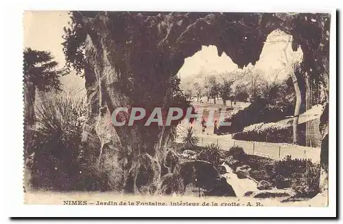 Nimes Cartes postales Jardin de la fontaine interieur de la grotte