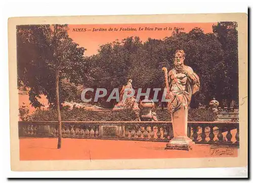 Nimes Ansichtskarte AK Jardins de la fontaine Le Dieu Pan et la Diane