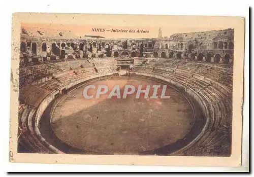 Nimes Cartes postales Les arenes vue interieure