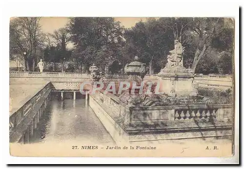 Nimes Cartes postales Le jardin de la fontaine