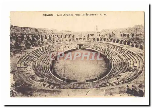 Nimes Cartes postales Les arenes vue interieure