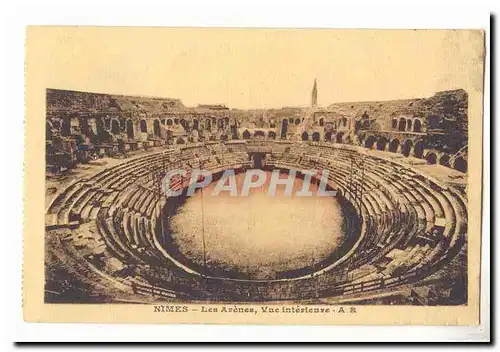 Nimes Cartes postales Les arenes vue interieure