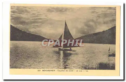 Gerardmer Ansichtskarte AK Coucher de soleil le lac (bateau)