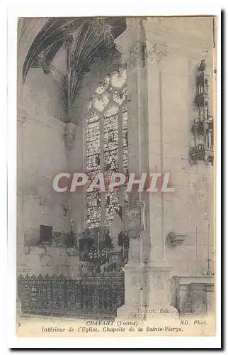 Cravant Ansichtskarte AK Interieur de l&#39eglise chapelle de la Sainte Vierge