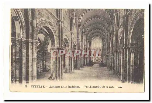 Vezelay Cartes postales Basilique de la MAdeleine Vue d&#39ensemble de la Nef